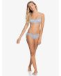 Braguita de Bikini con Lazadas Laterales Roxy Bico Mind Of Freedom blanco y azul a rayas Frontal modelo
