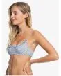 Top-bra de bikini con aros Roxy Bico Mind Of Freedom azul marino a rayas para mujer izquierda