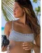 Top-bra de bikini con aros Roxy Bico Mind Of Freedom azul marino a rayas para mujer frontal