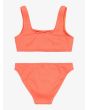 Conjunto de bikini bralette Roxy Girl Lagos RG naranja para niña 6-16 años posterior