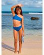 Conjunto de bikini tira asimétrica Roxy Aruba Rg Azul para Niñas 6-16 años vista completa lifestyle