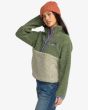 Mujer con Sudadera sherpa de media cremallera Billabong Horizon Verde lateral