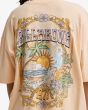 Mujer con Camiseta de manga corta Billabong Waterfall color melocotón gráfico espalda