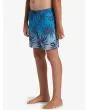 Niño con bañador Quiksilver Everyday Mix Volley 14'' Azul con estampado tropical lateral