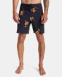 Hombre con Bañador Boardshort RVCA Restless Trunk 18" negro floral 