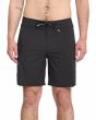 Hombre con bañador Volcom Lido Lido Solid Mod 18in Negro cintura fija ajustable