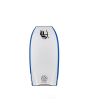 Tabla de Bodyboard Empire Botha PP+ Aqua/White slick blanco con cola creciente y rails 55/45