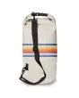 Mochila estanca Vissla 7 Seas 20L Dry Pack gris con rayas multicolores posterior