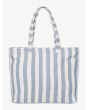 Bolsa de playa Roxy Fairy Beach Azul con estampado a rayas para mujer posterior