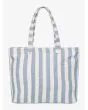 Bolsa de playa Roxy Fairy Beach Azul con estampado a rayas para mujer posterior