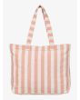 Bolsa de playa Roxy Fairy Beach color Salmón con estampado a rayas para mujer posterior