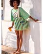 Mujer con Bolsa de playa Roxy Fairy Beach Verde con estampado a rayas lifestyle al hombro