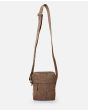 Bolso de hombro Rip Curl Classic Leazard No Idea Pouch marrón para hombre correa
