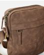 Bolso de hombro Rip Curl Classic Leazard No Idea Pouch marrón para hombre cremallera