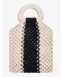 Bolso Bucket Roxy Be So Beachy Natural blanco y negro para mujer posterior
