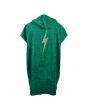 Toalla con capucha Lightning Bolt Poncho verde Unisex posterior