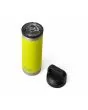 Botella termo Yeti Rambler 18oz con tapón Chug Cap color Firefly Yellow abierta
