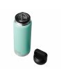 Botella Termo Yeti Rambler 36oz - 1065ml Seafoam abierta