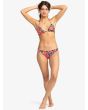 Mujer con Braguita de Bikini de cintura baja Roxy Printed Beach Classics Tanga Antracita Floral conjunto
