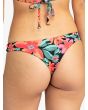 Mujer con Braguita de Bikini de cintura baja Roxy Printed Beach Classics Tanga Antracita Floral posterior