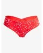 Braguita de Bikini Roxy PT Beach Classics V Cheeky Rojo Floral cobertura mini y tiro bajo para mujer