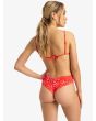 Mujer con Braguita de Bikini Roxy PT Beach Classics V Cheeky Rojo Floral posterior corte mini