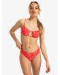 Mujer con Braguita de Bikini Roxy PT Beach Classics V Cheeky Rojo Floral 
