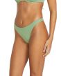Mujer con braguita de Bikini Volcom Simply Seamless Tiny Verde tiro bajo