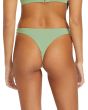 Mujer con braguita de Bikini Volcom Simply Seamless Tiny Verde con cobertura escasa