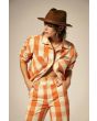 Mujer con Sobrecamisa Brixton Utopia naranja a cuadros