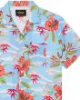 Camisa de manga corta Deus Ex Machina Broadus azul para hombre cuello abierto y bolsillo en el pecho