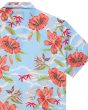 Camisa de manga corta Deus Ex Machina Broadus azul para hombre estampado tropical