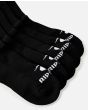 Pack 5 Pares Calcetines deportivos Rip Curl Brand Negros para hombre logo bordado