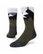 Calcetines de senderismo Stance Divide Staple en color verde, negro, gris y blanco Talla L 