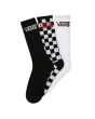 Calcetines altos Vans Classic Crew en negro blanco y checkerboard para hombre