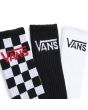 Pack 3 pares Calcetines Vans Classic Crew negro checkerboard y blanco 38,5 a 42 Unisex logo