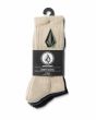 Pack con 3 pares de Calcetines altos Volcom Full Stone Mix Sock Negros, Azules y Caqui Claro para hombre talla EU 42-46