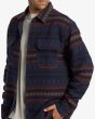 Hombre con camisa de franela Billabong Offshore Jacquard Azul Marino lateral