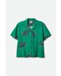 Camisa de manga corta Brixton Bunker Paradise Woven verde para mujer