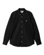 Camisa clásica de manga larga Carhartt WIP L/S Madison Shirt Black/White para hombre