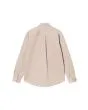Camisa Carhartt WIP L/S Madison Shirt color beige con logo blanco cera para hombre posterior