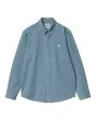 Camisa de manga larga Carhartt WIP Madison Shirt Azul Icy Water-Wax para hombre