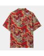 Camisa surfera de manga corta Carhartt WIP Bayou Shirt roja para hombre posterior
