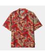Camisa surfera de manga corta Carhartt WIP Bayou Shirt roja para hombre