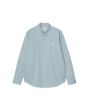 Camisa de manga larga Carhartt WIP Madison azul Tourmaline con logo blanco para hombre