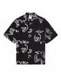 Camisa surfera de manga corta Element Resort Birds negra para hombre