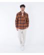 Hombre con Camisa de franela Hurley Portland Sherpa Lined Euro Brown Marrón ajuste