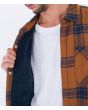 Hombre con Camisa de franela Hurley Portland Sherpa Lined Euro Brown Marrón forro interior