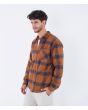 Hombre con Camisa de franela Hurley Portland Sherpa Lined Euro Brown Marrón lateral