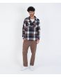 Hombre con camisa de franela Hurley Ranger Azul Marino a cuadros ajuste regular
